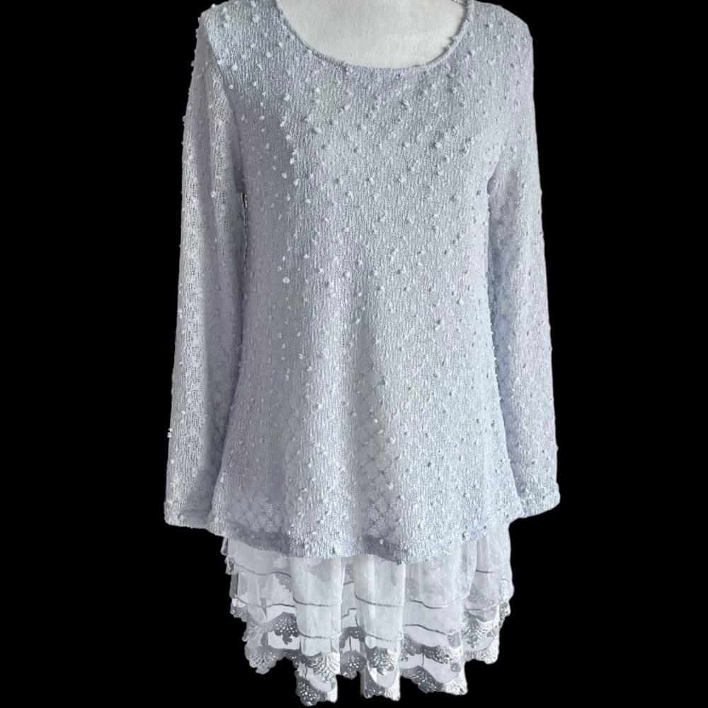 Indigo Soul Long Sleeve Sweater/Top for Ladies, Size Small NWT!